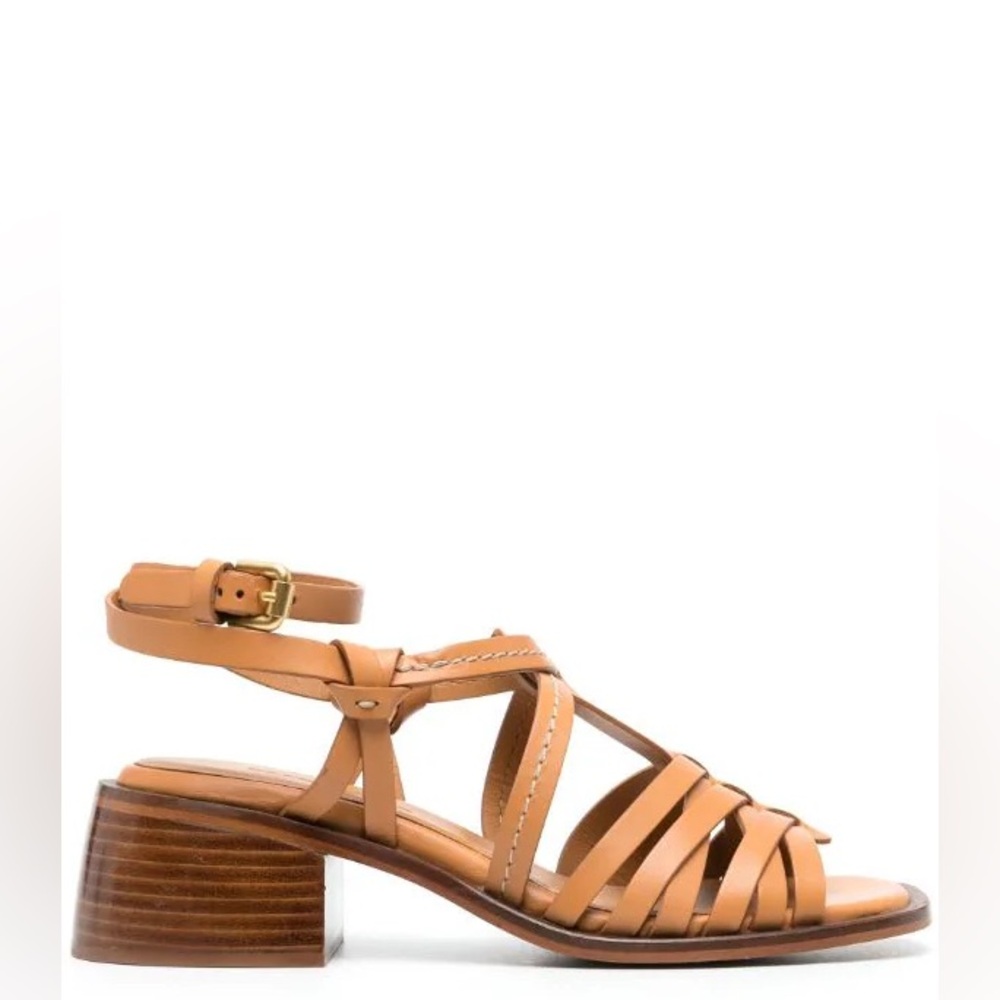 See by Chloe Strappy 60mm Leather Sandals Size 37.5